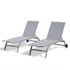 Chaise Lounge Outdoor, Set Of 2, Chaise Lounge Chair With 5 Adjustable Position, Easy Movement Wheels, Pool Chaise Lounge Chairs - 3 of 4