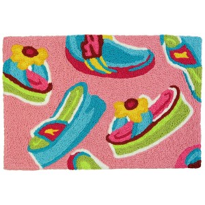 Jellybean Beach Party Doormat – Colorful Sandals Design, Fun & Vibrant Welcome Mat for Summer Vibes, 20"X30" - 1 of 3