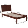 AFI Furnishings Portland Twin Extra Long Platform Bed with Open Footboard and Turbo Charger in Walnut - 2 of 4