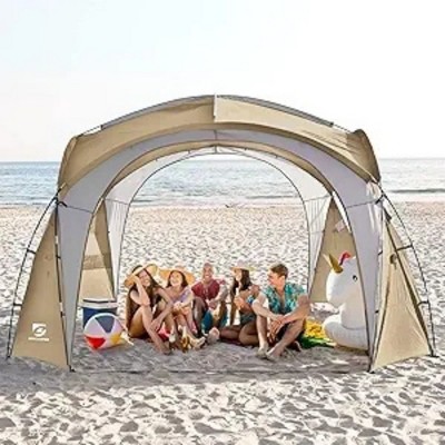 Anybear 12x12FT Khaki-Upgrade UPF50+ Pop Up Beach Tent with 2 Side Walls