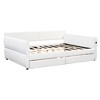 GDFStudio Spenser Modern Channel Tufted Lambswool Upholstered Queen Size Daybed with 2 Drawers - 4 of 4