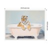 Kate & Laurel All Things Decor 18"x24" Sylvie Boho Cottage Farmhouse Tiger Bath Framed Canvas by The Creative Bunch Studio White - 3 of 4