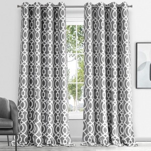 Dainty Home Trellis 100% Blackout Thermal Insulated Grommet Single Curtain Panel - 1 of 4