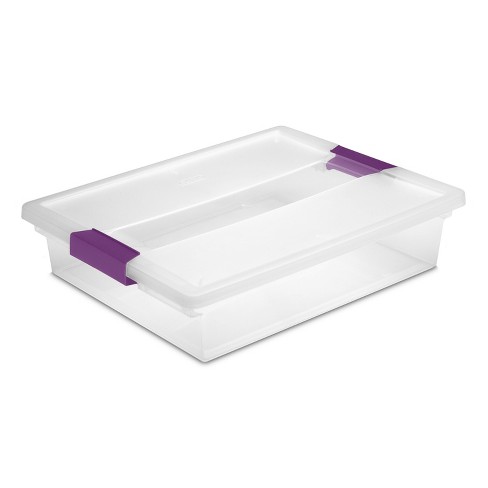 New Tupperware Set of 2 Stackable Stak N Store Rectangular Boxes in Lilac  Color