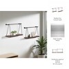 Sagebrook Home Set of 2 Wall Shelves - 12"/14" Brown and Black Wood and Metal Rustic Floating Swing Wall Shelves - 3 of 4