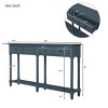 Espresso Console Table with 2 Storage Drawers and Bottom Shelf, Narrow Entryway Table for Hallway or Living Room-The Pop Home - 4 of 4