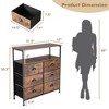 Costway 6-Drawer Dresser 2-Tier Fabric Storage Tower with wooden Top Chest Organizer Unit - 4 of 4