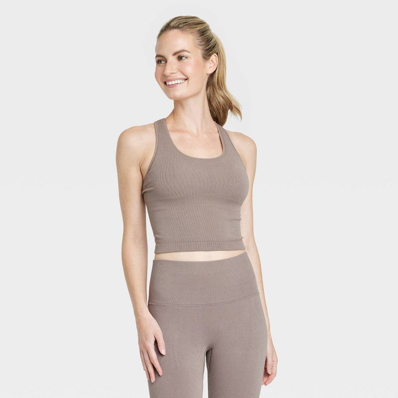 Women's Seamless Racerback Rib Tank Top - All In Motion™, 1 of 9