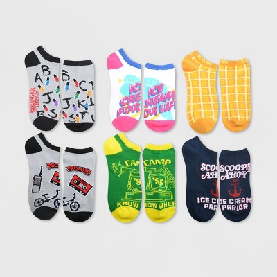 Women's Stranger Things 6pk Low Cut Socks - Assorted Colors 4-10