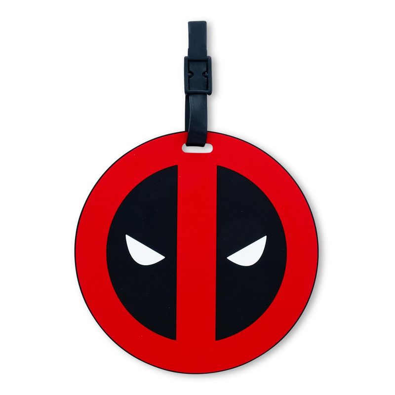 Silver Buffalo Marvel Comics Deadpool Logo Travel Luggage Tag With Suitcase ID Card Label, 1 of 8