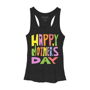 Women's Design By Humans Happy Mother's Day Colorful Text By Yunta Racerback Tank Top - 1 of 2