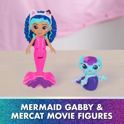 Gabby's Dollhouse: The Movie, Gabby Sirène Chansons et lumières, poupée sirène étanche avec effets sonores et lumineux, jouets pour filles et garçons à partir de 3 ans