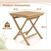 Tangkula 27.5" Patio Bistro Table Teak Wood Square Table with Slatted Tabletop Sturdy Wood Frame & Thickened Top - 4 of 4