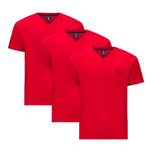 U.S. Polo Assn. Mens 3-Pack Cotton Short Sleeve V-Neck T-Shirts - 1 of 3