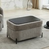 TIRAMISUBEST Storage Ottoman,Corduroy fabric,Grey - 2 of 4