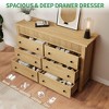6 Drawer Dresser for Bedroom, Wooden Fluted Chest of Drawers, Modern Oak Storage Organizer for Living Room, Hallway, Entryway - 3 of 4