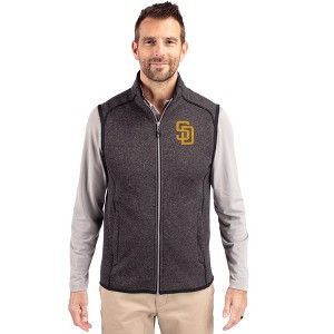 San Diego Padres Cutter & Buck Mainsail Sweater-Knit Mens Big and Tall Full Zip Vest - 1 of 1