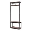 Willards Modern Industrial Handcrafted Mango Wood Coat Rack with Bench Cafe Brown/Black - Christopher Knight Home: Entryway Storage, 5 Hooks - 3 of 4