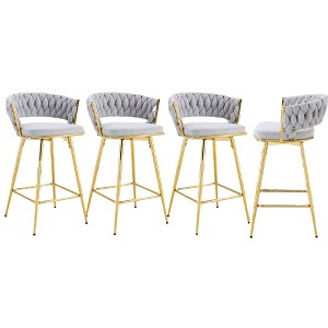 Infurnic Patio Counter and Bar Stools Soft 4 Sets, Suitable for Restaurant and Bar Use, Casual Seating in Living Room, Dark Gray, 20.4"*15"*34.6" - 1 of 4