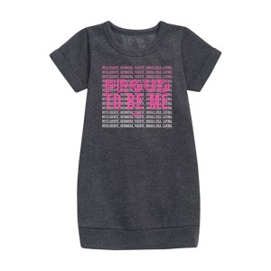 - Barbie - Proud To Be Me Graphic Short Sleeve Fleece Dress - 1 of 3