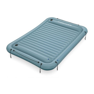 Bestway Hydro-Force Sun Soaker Inflatable Water Floating Platform 4 Person Lake Raft Lounger with Built-In Cup Holders, 106 Inches, Blue