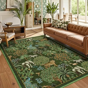 Coucheta Area Rug, Washable Low Pile Indoor with Non-Slip Backing,Soft Stain Resistant Carpet for Living Room, Bedroom,Kids Room,Multi-Color & Size - 1 of 4