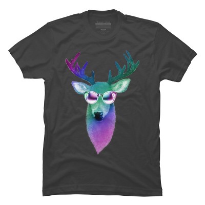 Men's Design By Humans Disco Stag By iamkeelin T-Shirt
