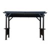 DOMETOUR 6.5x12FT Hardtop Grill Gazebo with 2 Shelves, Sloped Steel Roof, Ceiling Hooks, for Patio/Backyard/Deck, Gray - 2 of 4