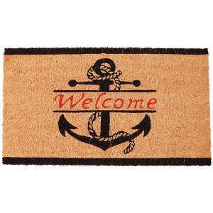 Juvale Nautical Anchor Welcome Mat for Front Door or Coastal Door Mat Outside Entrance, Durable, Easy to Maintain - 1 of 4