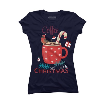 Junior's Design By Humans Merry Christmas Treasure box By funkprints T-Shirt