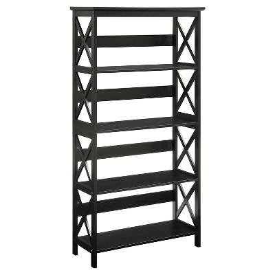 60" Oxford 5 Tier Bookcase Black - Breighton Home
