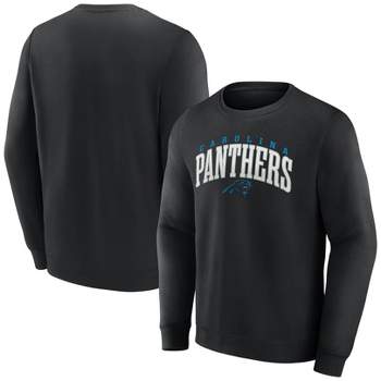 NFL Carolina Panthers Men's Varsity Letter Long Sleeve Crew Fleece Sweatshirt