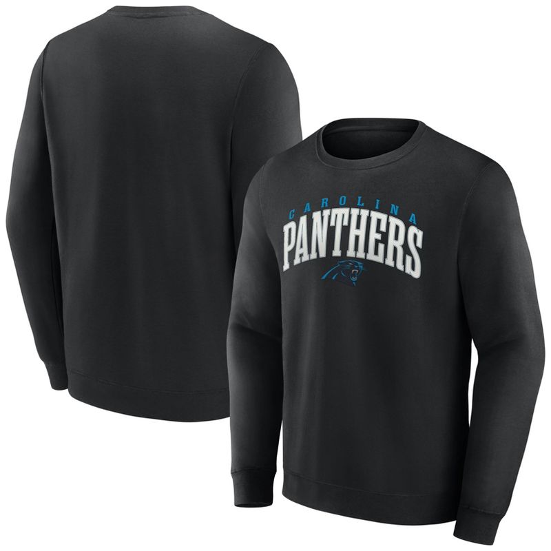 NFL Carolina Panthers Men&#39;s Varsity Letter Long Sleeve Crew Fleece Sweatshirt, 1 of 4