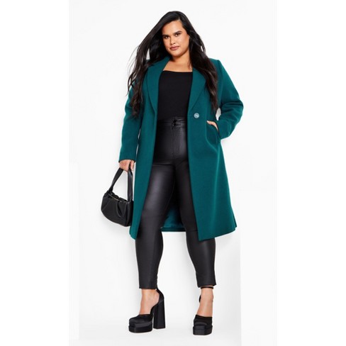 Women s Plus Size Coat Effortless Chic Emerald City Chic Target