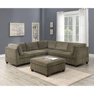 NicBex Modular Sectional 6pc Set L-Shaped Modular Sofa Bed Modern Including Couch 2x Corner Wedge 2x Armless Chairs and 2x Ottomans - 1 of 3