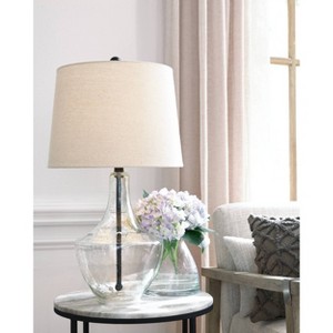 Signature Design by Ashley (Set of 2) Gregsby Table Lamps Clear/Black: Contemporary Style, 25.5" Height, 3-Way Switch - 1 of 4