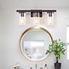 C Cattleya 3-Light Oil-rubbed Bronze Vanity Light With Clear Glass Shade - 4 of 4