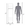 Cluster 63" Tall Wardrove with Mirror, Three Shelves, Casters and Hanging Rod, Armoire, Bedroom Clothes Storage, Cabinet Organizer - 4 of 4