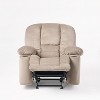 Sapphtopaz Modern Manual Recliner Chair Accent Chair Push Back Upholstered Chair with 2 Cup Holders Recliner Chair for Bedroom, Living Room - 3 of 4