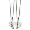 Chisel Stainless Steel Polished and Enamel Mother Daughter Heart Necklace Set - 2 of 2