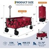 52" Collapsible Wagon Cart Foldable, Capacity 350l Heavy Duty Folding Utility Beach Wagons with 180¡ã Adjustable Handle, All Terrain Wheels - 2 of 4