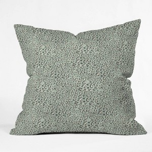 16"x16" Holli Zollinger Deco Leopard Throw Pillow Green - Deny Designs: Indoor Square Polyester, Zipper Closure - 1 of 4