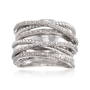 Ross-Simons 0.25 ct. t.w. Diamond Highway Ring in Sterling Silver - 1 of 4
