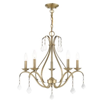 Livex Lighting Caterina 5 - Light Chandelier in  Antique Brass