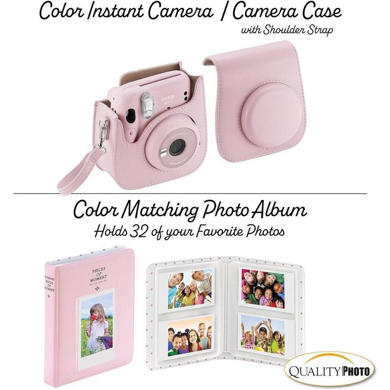 Fujifilm Instax Mini 11 Instant Camera with Case Album and More Accessory Kit Blush Pink, 4 of 8