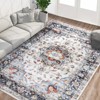 8x10 Large Area Rug, Machine Washable Rugs for Bedroom, Vintage Distressed Accent Rug, Stain Resistant Throw Kitchen Rugs with Non Slip Backing, - 4 of 4