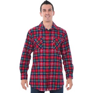 ADR Mens Flannel Shirt, Long Sleeve Cotton Top - 1 of 3