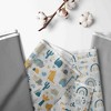 Bacati - Little Dino Boys Teal/Yellow Muslin 6 pc Crib Bedding Set with Crib Musical Mobile - 2 of 4