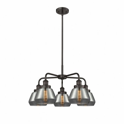 Fulton - 5 Light Stem Hung Chandelier In Art Deco Style-13.5 Inches Tall and 24.5 Inches Wide