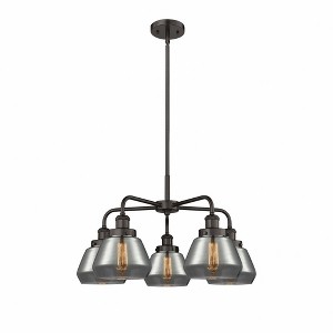 Fulton - 5 Light Stem Hung Chandelier In Art Deco Style-13.5 Inches Tall and 24.5 Inches Wide - 1 of 1